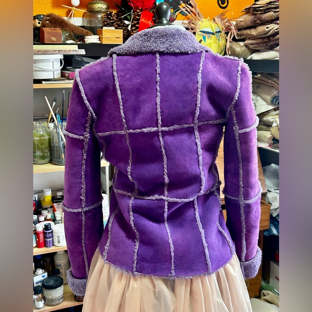 CHANEL Purple Shearling Jacket - Picture 4 of 6
